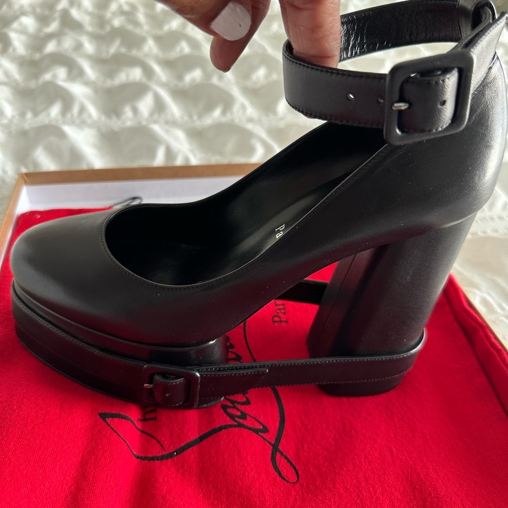 “Brand New” Christian Louboutin Ankle and heel strap with buckle. Fun/Flirty